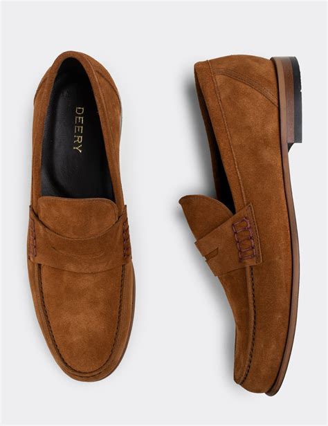 Tan Suede Leather Loafers - Deery