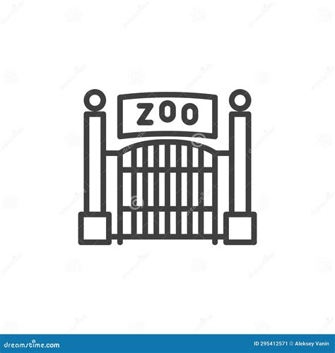 Zoo Entrance Gate Line Icon Stock Vector - Illustration of logo, sign: 295412571