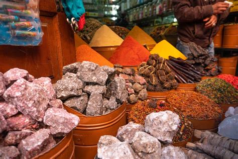 Moroccan Spices for Sale in the Marrakech Medina at Mellah Jewish ...