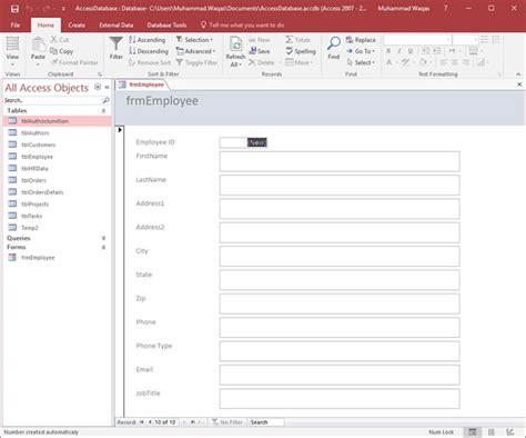 MS Access – Create Form