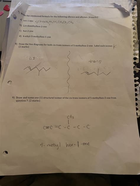 Solved 7) Write the condensed formula for the following | Chegg.com