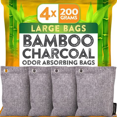 Nature Fresh Bamboo Charcoal Air Purifying Bags (4 Pack), Charcoal Bags ...