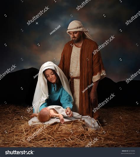 Nativity Scene Mary Joseph Baby Jesus Stock Photo 9218350 | Shutterstock