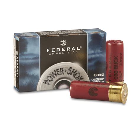 Federal Classic, 12 Gauge, 2 3/4" 8 Pellets 000 Buck Buckshot, 5 Rounds ...