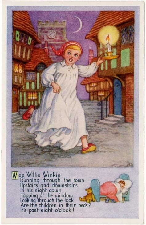 Postcard of Wee Willie Winkie MS Artwork and Poem | eBay | Old nursery rhymes, Nursery rhymes ...