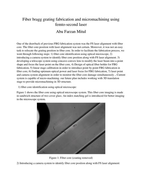 (PDF) Fiber bragg grating fabrication and micromachining using femto-Abu