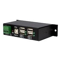 StarTech.com 4 Port USB 2.0 Hub (USB-A) - Metal Industrial Hub ...