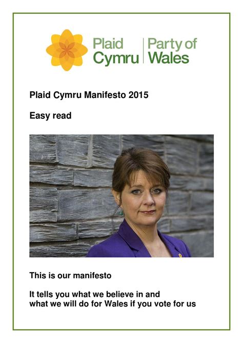 Plaid cymru Manifesto 2015: easy to read by Plaid Cymru - Issuu