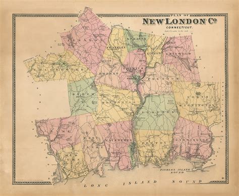 OLD LYME Connecticut 1868 Map - Etsy