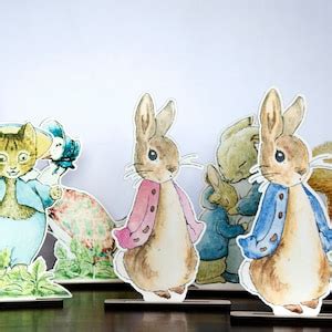 Peter Rabbit & Friends Figures Wooden Peter Rabbit Cutouts Beatrix Potter Wooden Figure ...