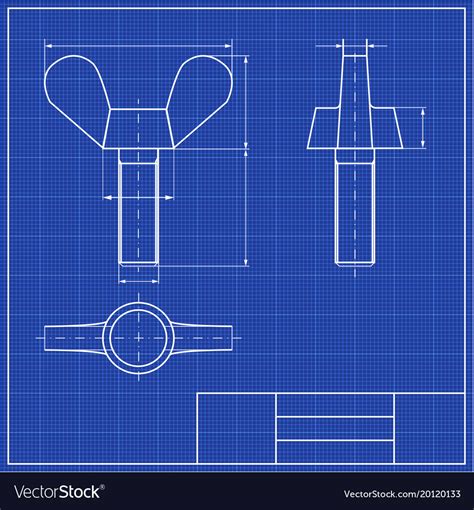 Blueprints mechanical engineering drawings of Vector Image