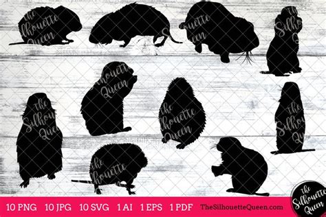 Lemming Silhouette Clipart Clip Art(AI, EPS, SVGs, JPGs,