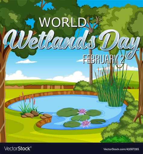 World wetlands day poster design Royalty Free Vector Image