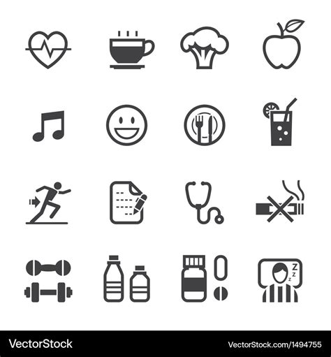 Health and wellness icons Royalty Free Vector Image