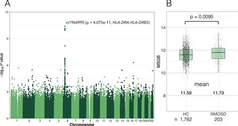 P‐values from the genome‐wide association study and multiple sclerosis ...