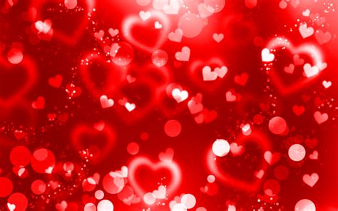 Download wallpapers red glare hearts, 4k, red glitter background, creative, love concepts ...