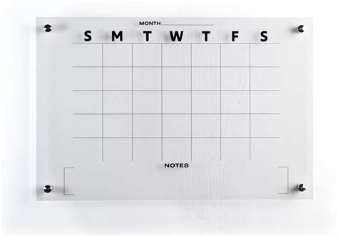 Vinsetto 35x23 Dry Erase Wall Calendar Glass Whiteboard Monthly Planner ...