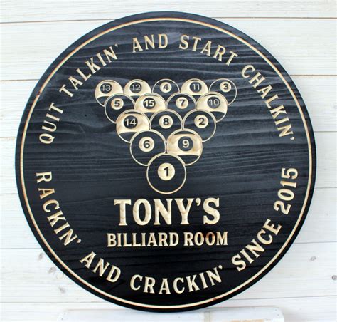 Billiard Room Sign Personalized Sign Man Cave Carved Sign - Etsy