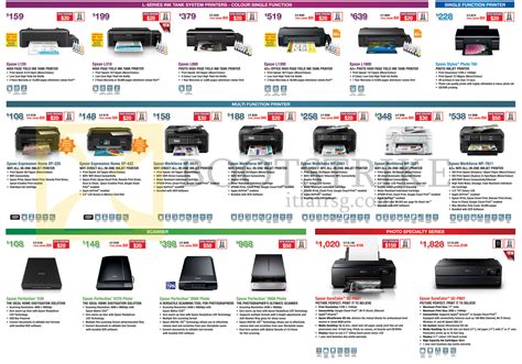 Epson Printers, Scanners, Photo Printers, L120, L310, L800, L1300 ...