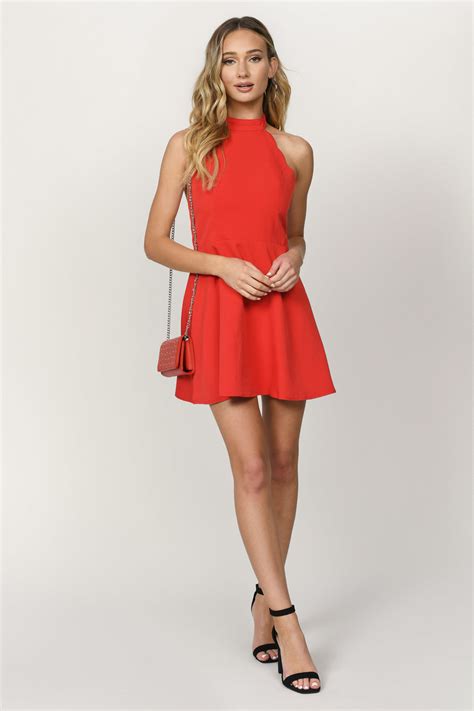 Sexy Red Dress - Backless Dress - Red Flare Dress - Skater Dress - $39 | Tobi US