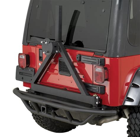 Rugged Ridge RRC Rear Bumper with Hitch and Swingout Tire Carrier for 87-06 Jeep Wrangler YJ ...