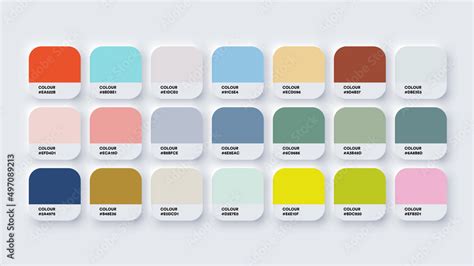 Pantone Pastel Colour Catalog Inspiration Samples in RGB Stock Vector | Adobe Stock