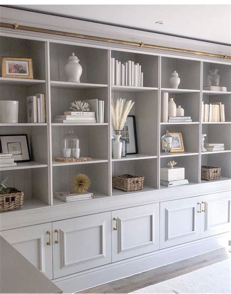 Pin by jodianne on Family room/ back lounge in 2020 | White bookshelf decor, Bookshelf decor ...