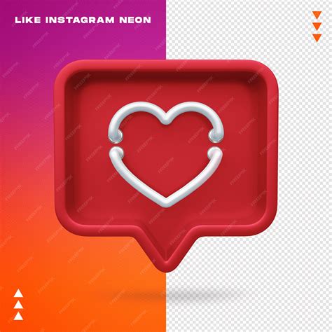 Jak Instagram Neon Isolated | plik PSD Premium