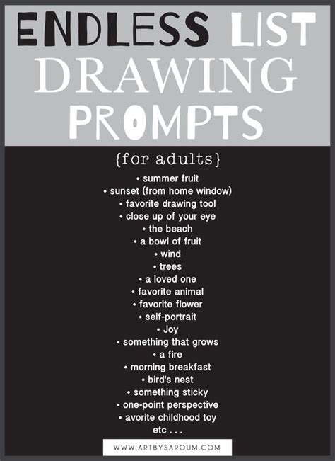 An Endless List of Drawing Prompts for Your Sketchbook | Drawing prompt ...