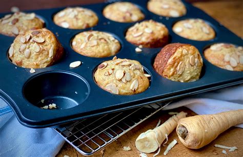 Parsnip Muffins with Toasted Almond Topping Recipe | Alton Brown