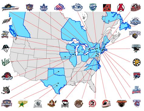 Next Major League Expansion Team: Minor League Hockey: AHL and ECHL Maps