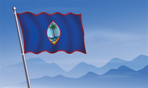 Guam flag with background of mountains and sky 20712161 Vector Art at Vecteezy