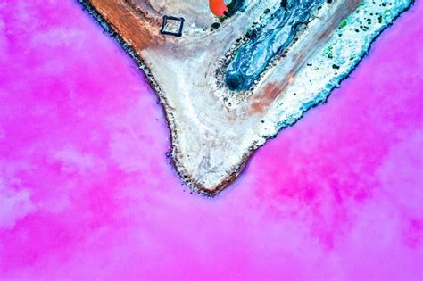 Robbie Goodhall, Aerial View Over the Stunning Colourful Lake at Hutt ...