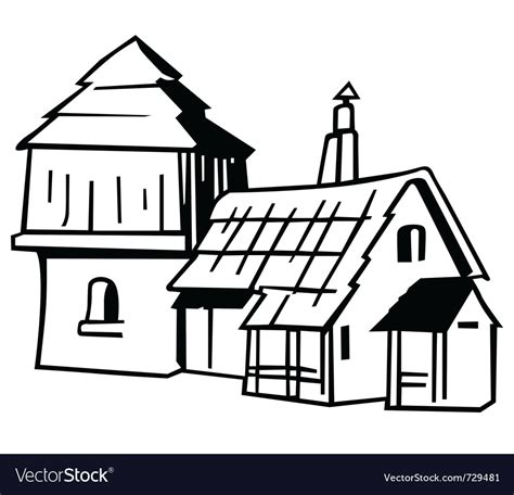 Village house Royalty Free Vector Image - VectorStock