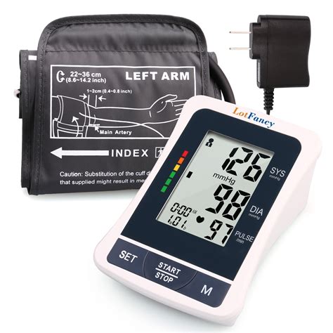 LotFancy Arm Blood Pressure Monitor with Medium Cuff and AC Adapter ...