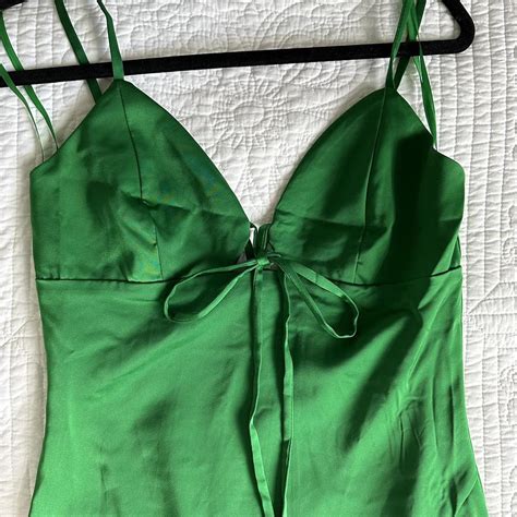 Aqua Women's Green Dress | Depop