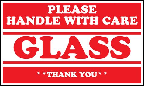 Glass Please Handle With Care Shipping Labels 5 " x 3"