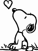 cool Snoopy Look Fly Heart Coloring Page  Drawing sketch template
