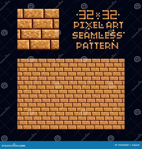 Pixel Art Vector Illustration 32x32 Seamless Sprite Pattern Texture ...