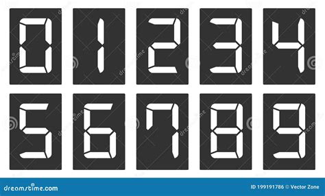 Countdown Numbers Flip Counter Vector Isolated Set. Gradient Font Style Flip Clock or Scoreboard ...