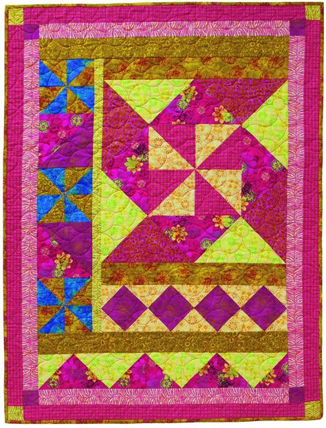 Windmills of Color Quilt Pattern Pieced Modern Quilt with Off Center Asymmetrical Block ...