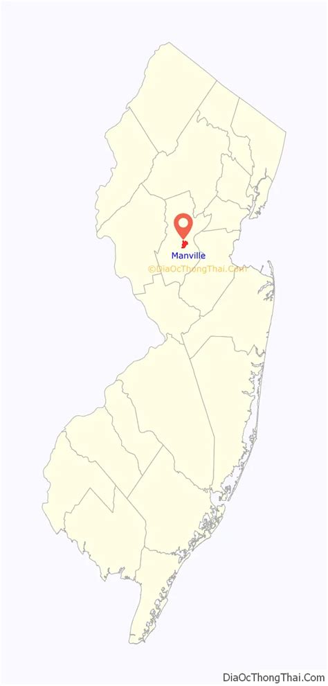 Map of Manville borough, New Jersey