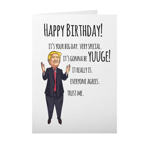 Donald Trump Birthday Card, Funny Trump Card, Political Birthday Gift, Gift for Republican ...