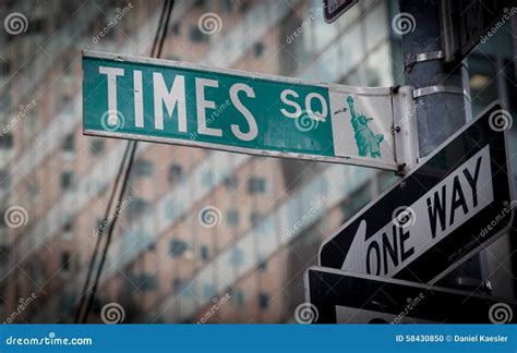 Times Square street sign editorial image. Image of street - 58430850