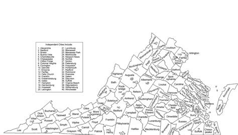 Map Of Virginia With Counties Labeled