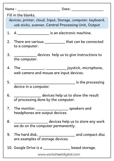 Ict Activity Sheets