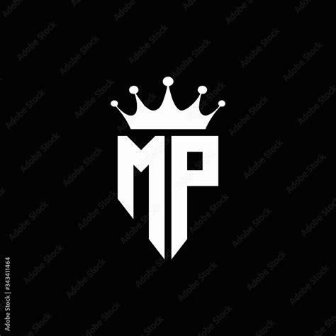 MP logo monogram emblem style with crown shape design template Stock Vector | Adobe Stock