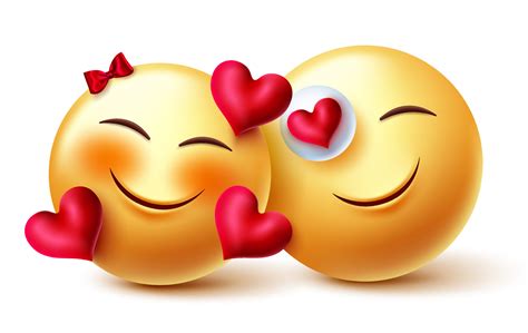 Emoji valentine couple vector concept design. Emojis 3d inlove emojis ...