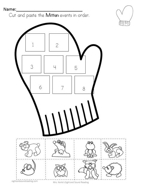 Activities for The Mitten for Preschool/Kindergarten