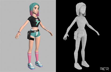 ArtStation - Stylized Girl - Low Poly Character - Game Ready Low-poly ...